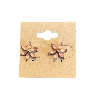 Elegant Pink Flower Lightweight Earrings